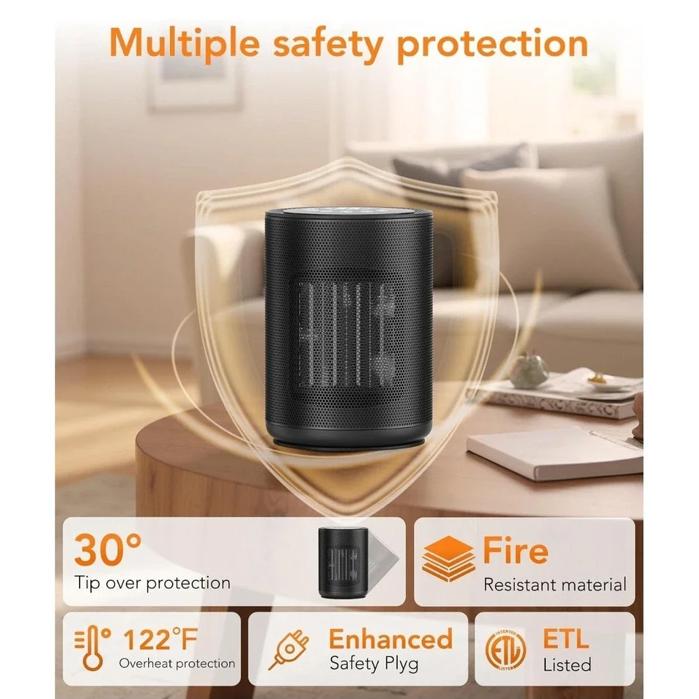 Space Heater for Indoor Use, Portable Electric Heaters with Digital Display and